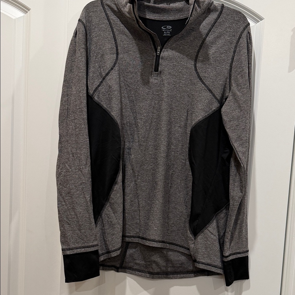 Champion Gray and Black Crew Neck Sweater